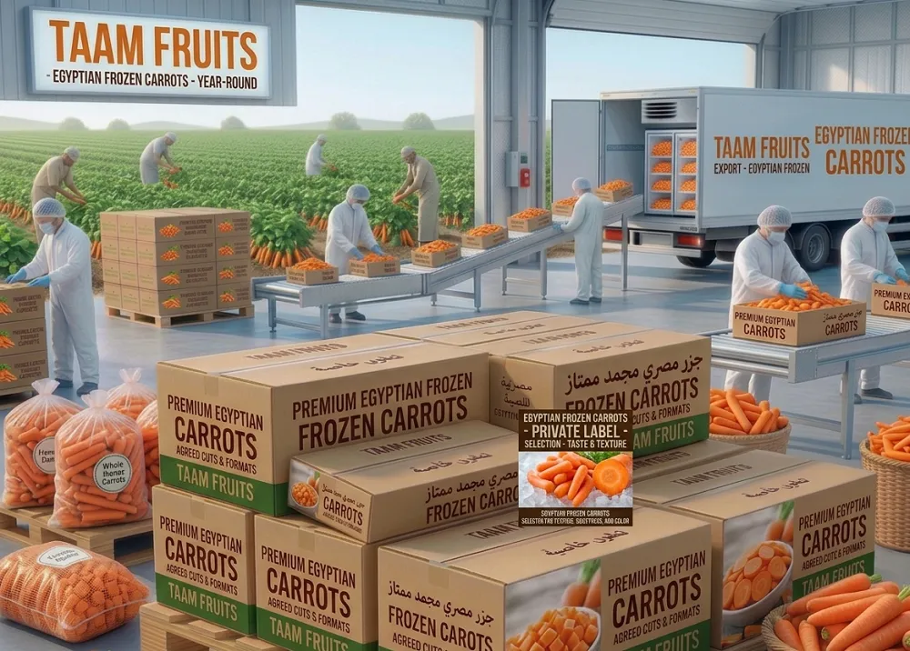 Egyptian export frozen carrots